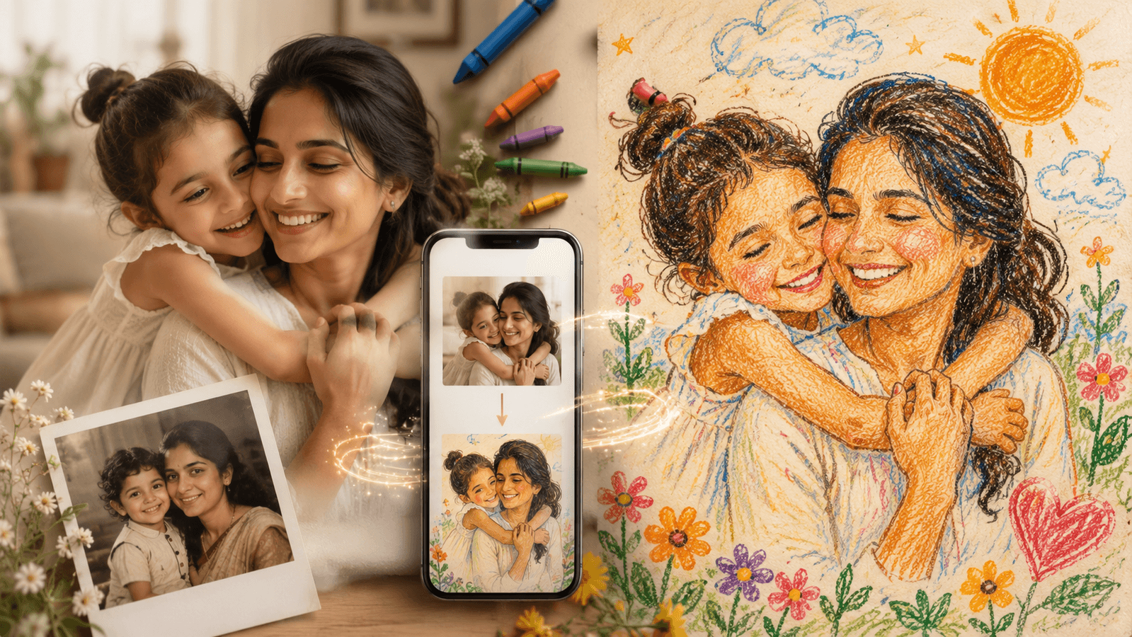 Crayon-style AI edits become the latest Mother’s Day Instagram craze: Here’s how you can create one too