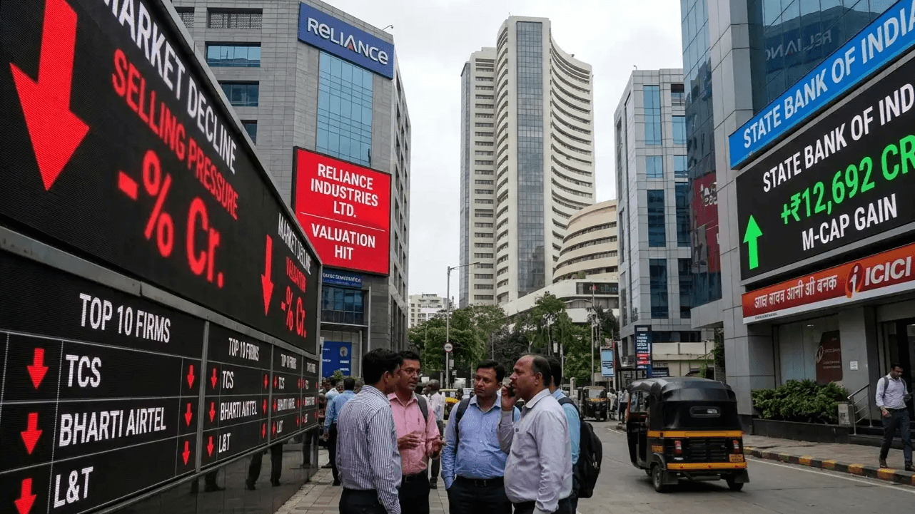 Reliance, TCS and Airtel drag top-10 firms as market cap erodes by ₹1.25 lakh crore