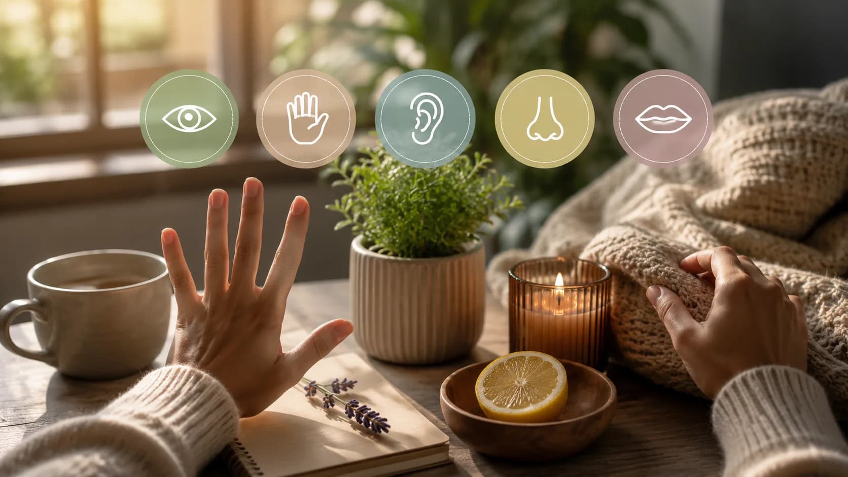 Learn how the 5-4-3-2-1 grounding technique works, when to use it and why experts recommend it for managing anxiety | AI generated