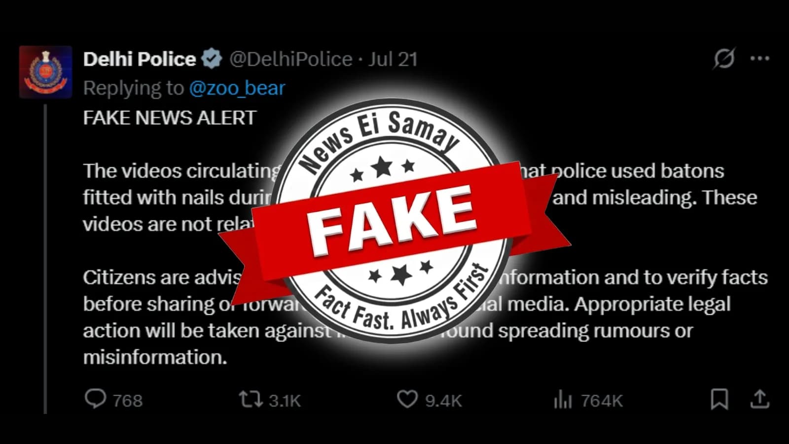 Fact Check: Viral ‘nail baton’ video sparks row after Delhi Police calls claim fake
