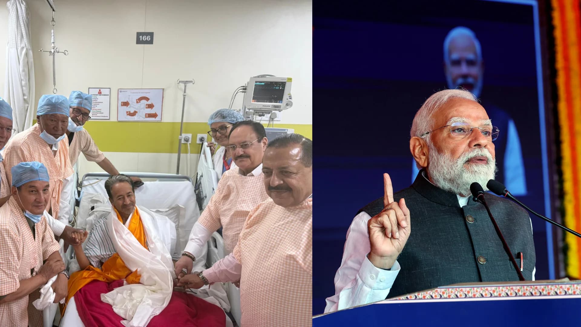 PM Modi urges Sonam Wangchuk to regain old weight after 26-day hunger strike.