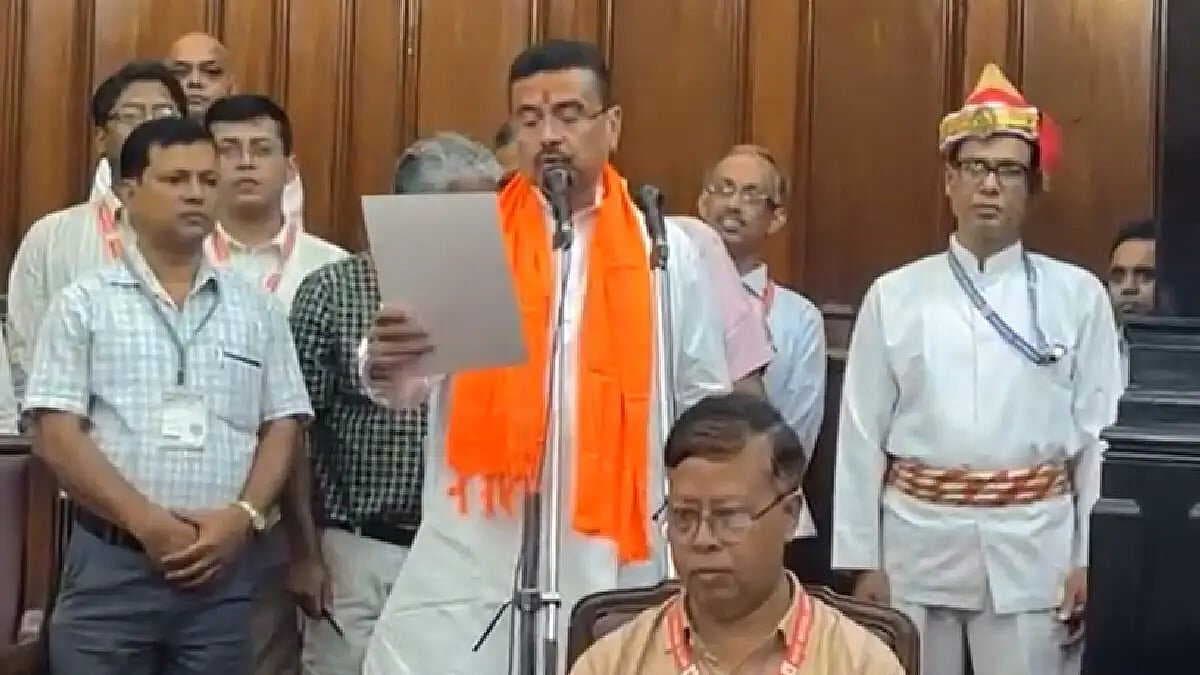 Oath-taking begins in Bengal Assembly: Suvendu Adhikari leads with first swearing-in
