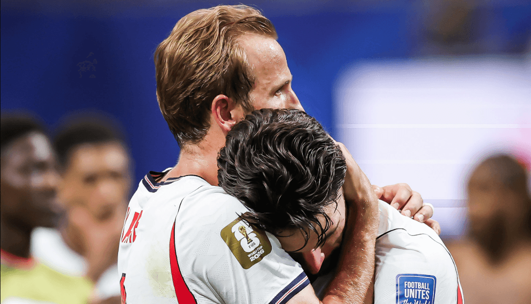 England survive DR Congo scare as Kane's late double seals win.(X/@brfootball)