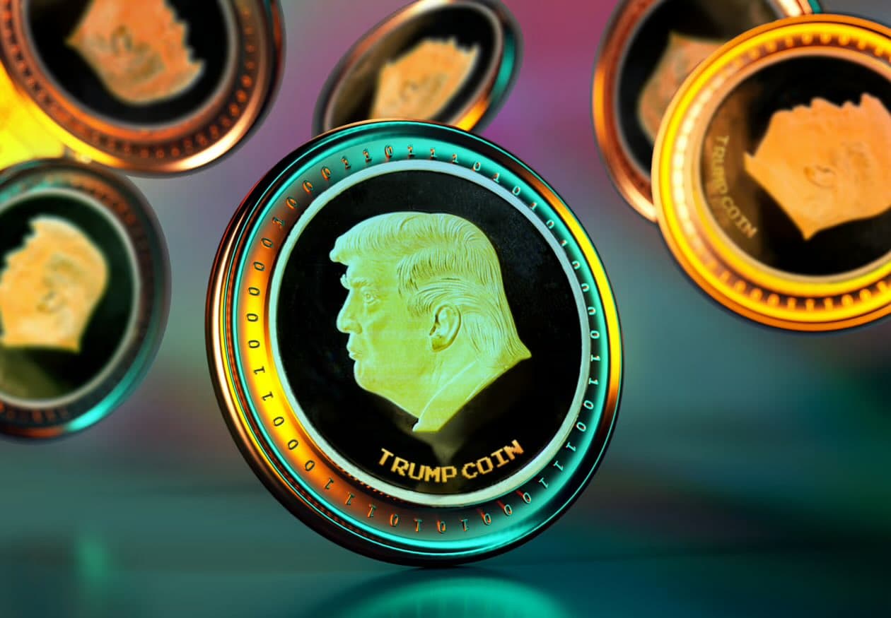 Donald Trump meme coin tokens illustrating Trump's crypto business, World Liberty Financial, cryptocurrency profits, Pakistan crypto link, stablecoin, digital assets. | X
