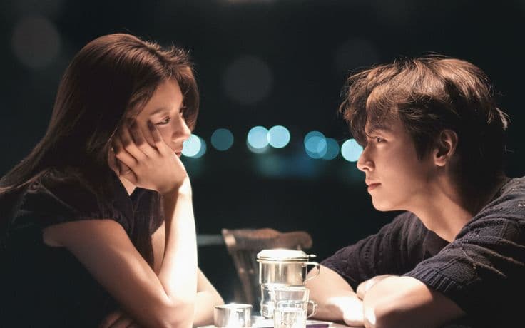Couple smiling together