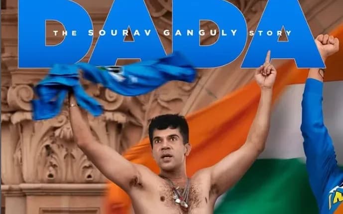 Rajkummar Rao recreates Sourav Ganguly's unforgettable Lord's balcony celebration in the first-look poster of Dada, releasing worldwide on May 14, 2027.