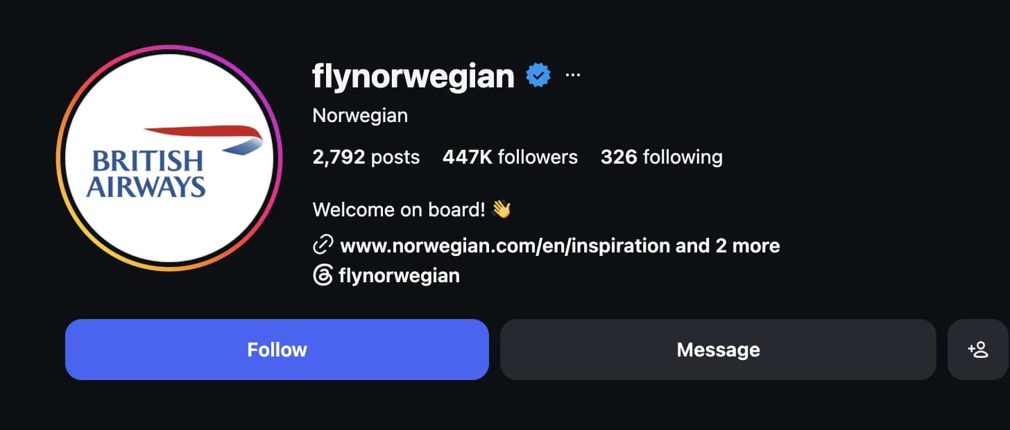 Norwegian Air honours World Cup wager with British Airways logo swap. (IG)