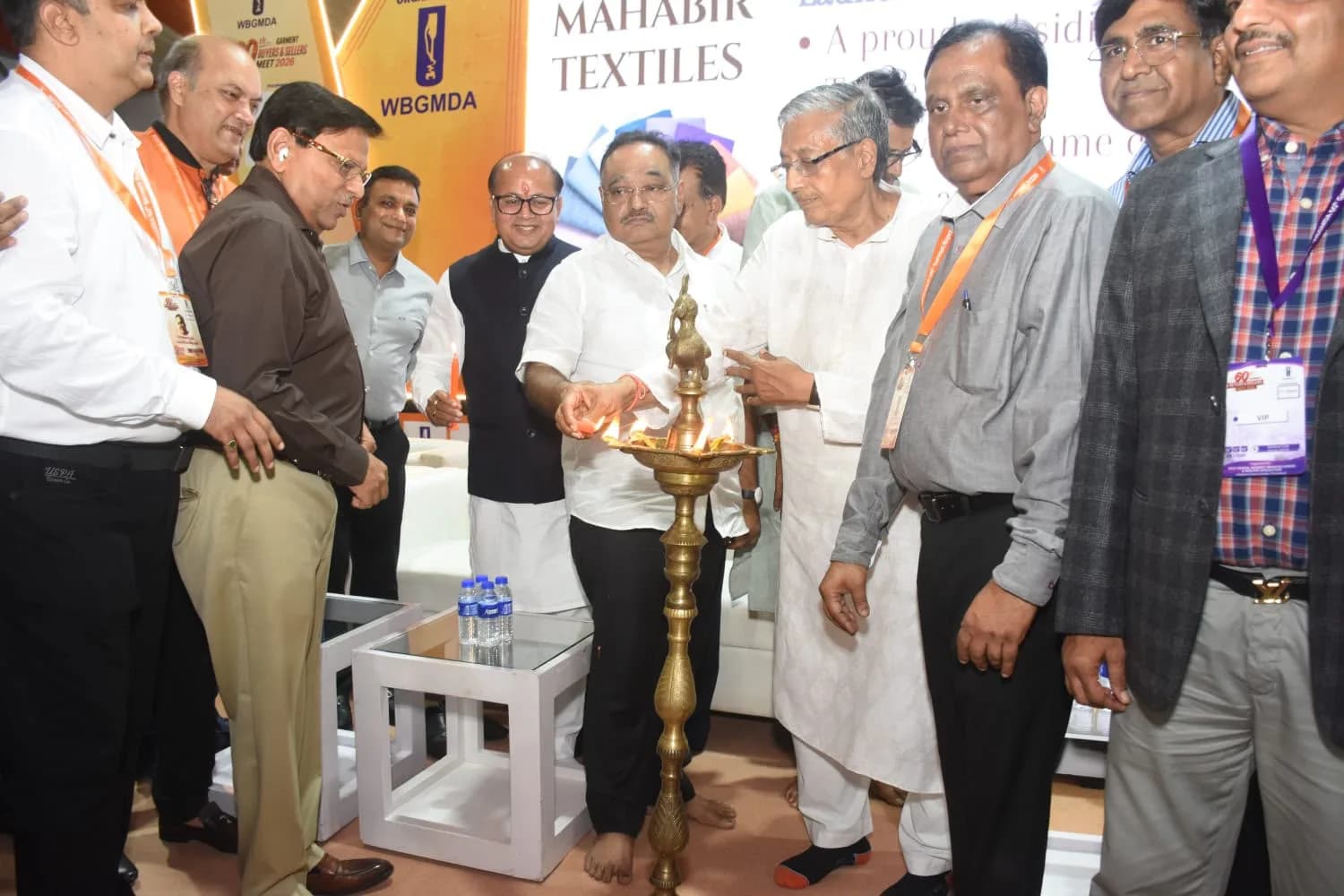 West Bengal Garment Manufacturers and Dealers Association officials and dignitaries inaugurate the WBGMDA Garment Buyers & Sellers Meet and B2B Expo at Science City.