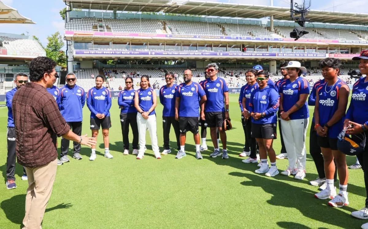 Sachin Tendulkar's surprise visit inspires India Women before historic Lord's Test win.