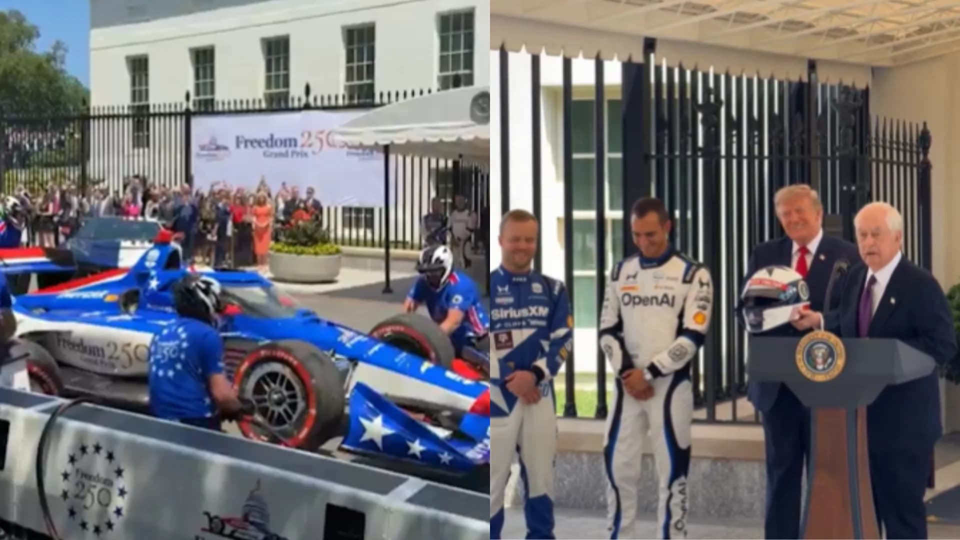 Donald Trump hosted an IndyCar showcase at the White House ahead of the Freedom 250 Grand Prix | X/White House