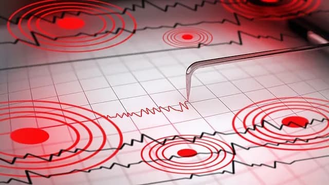 Seismograph recording earthquake tremors