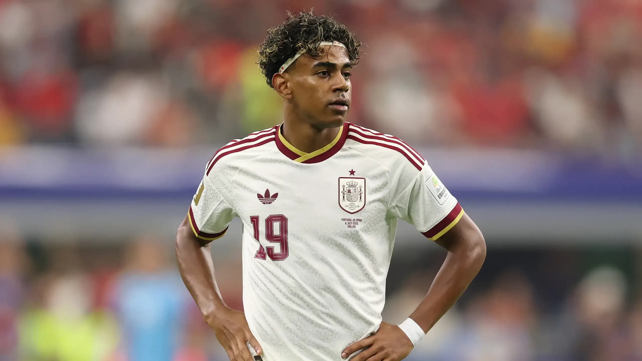 Spain's Lamine Yamal versus France