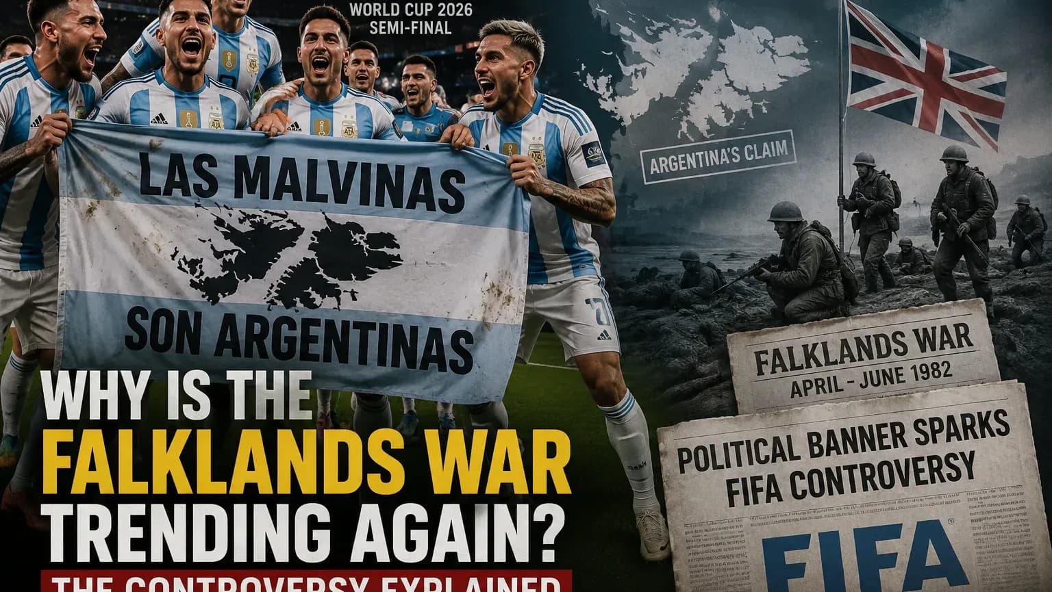 Falkland War and Argentina team celebration