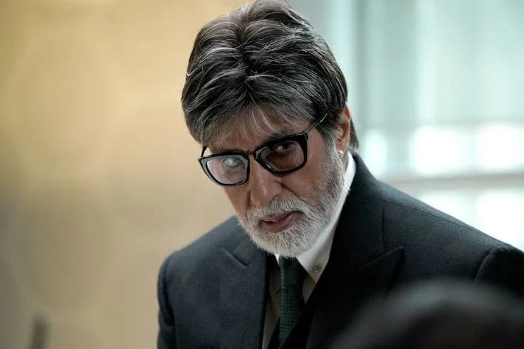 Amitabh Bachchan poses on the set of Kaun Banega Crorepati Season 18 during the show's announcement.