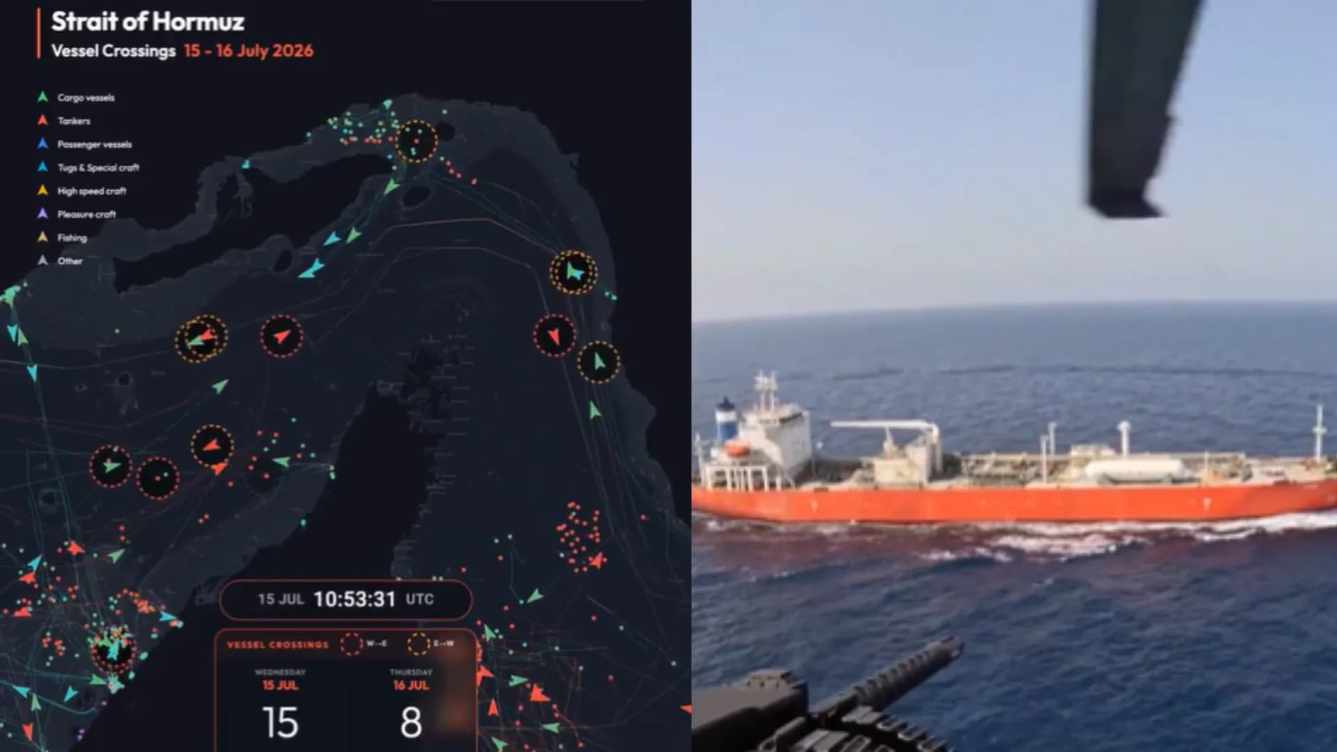 Tankers halt, turn back as Strait of Hormuz tensions disrupt global shipping | X/@Kpler
