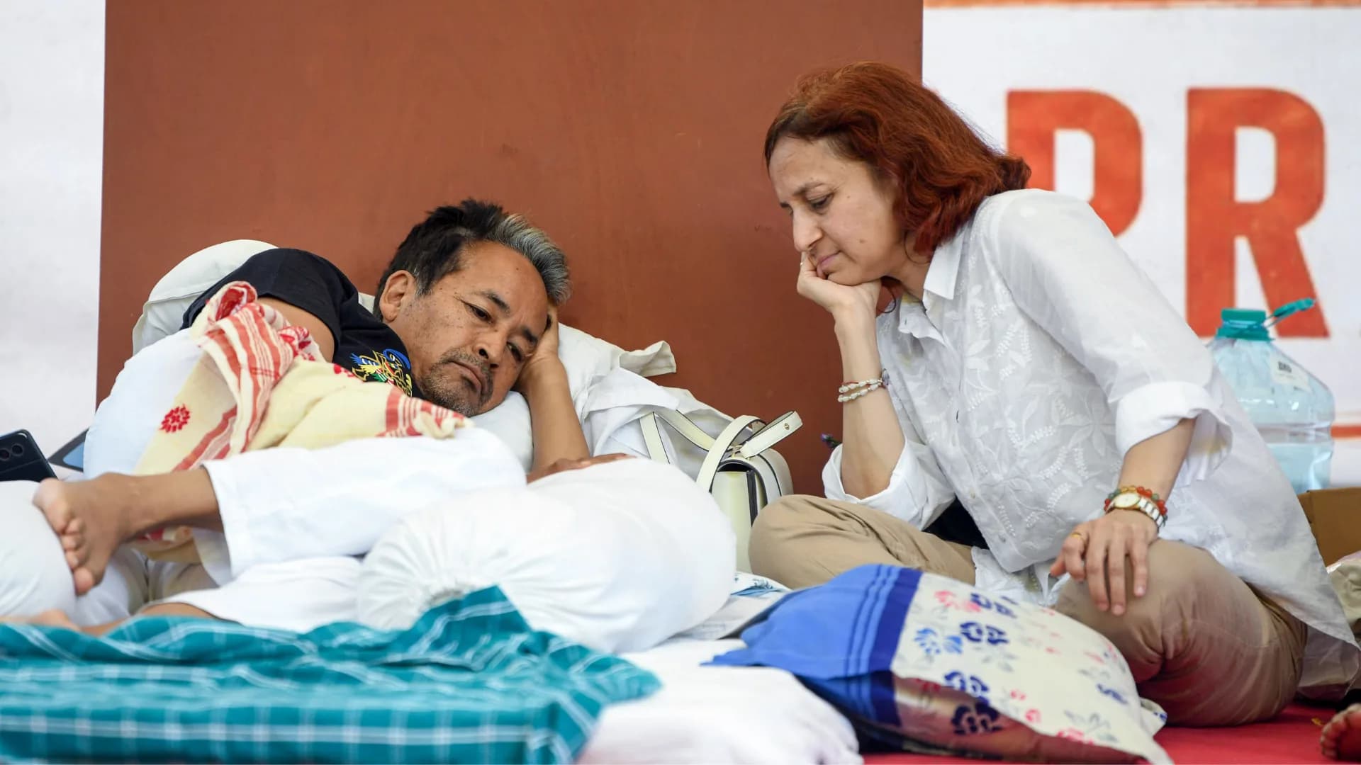 Environmentalist Sonam Wangchuk with his wife Gitanjali J. Angmo