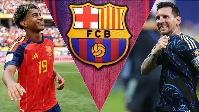 Lamine Yamal and Lionel Messi