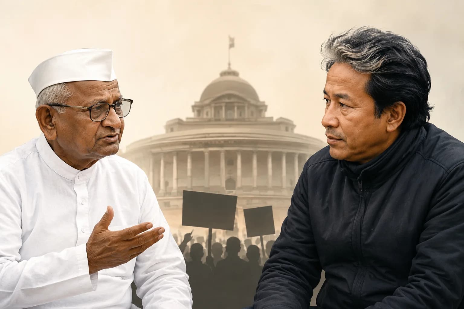 Anna Hazare and Sonam Wangchuk.