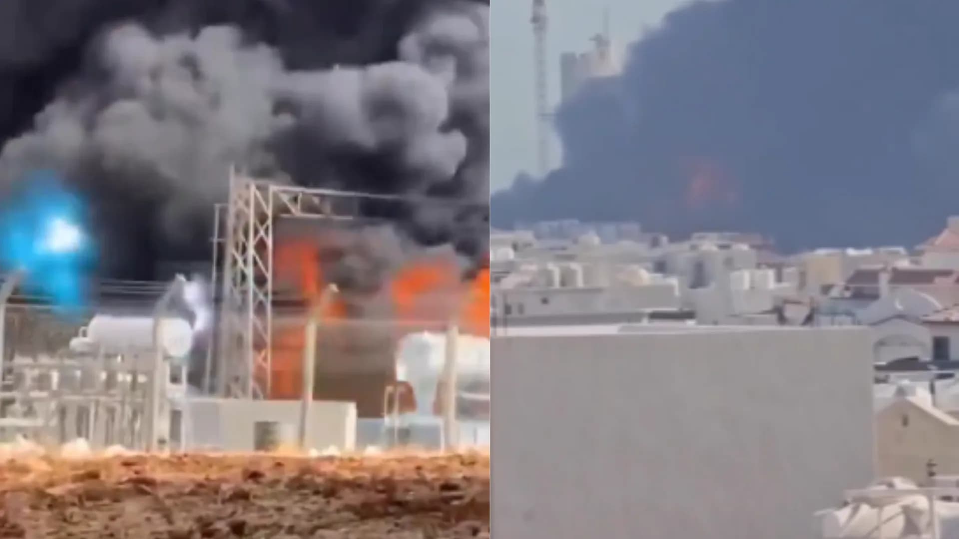Kuwait power plant hit by Iran, massive fire erupts | Screengrab/X/@Osint613