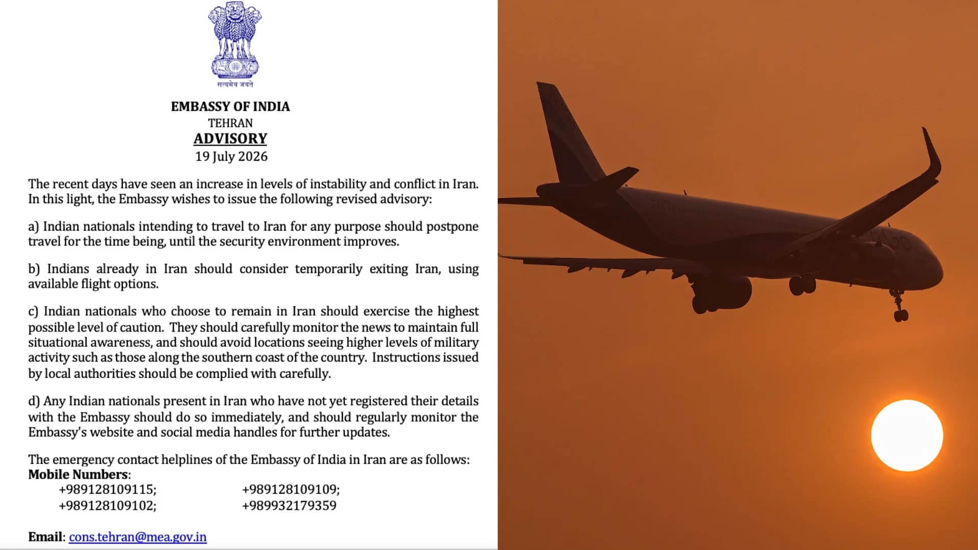 India has advised its citizens to postpone travel to Iran | X