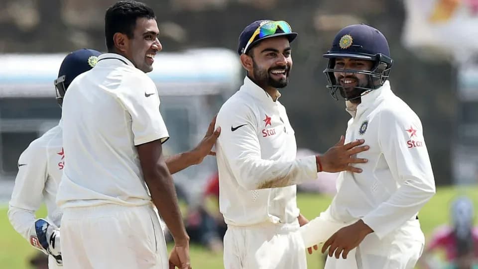 Ravi Ashwin, Virat Kohli, and Rohit Sharma