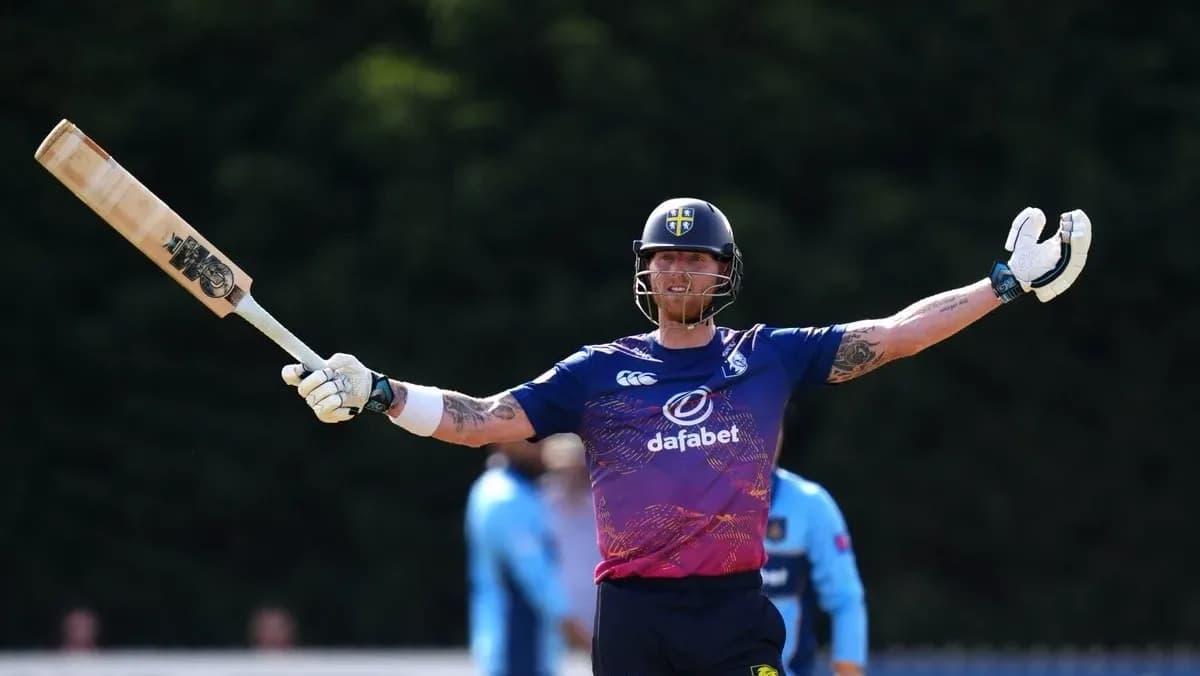 Ben Stokes scores an unbeaten century on his Durham one-day return. | X