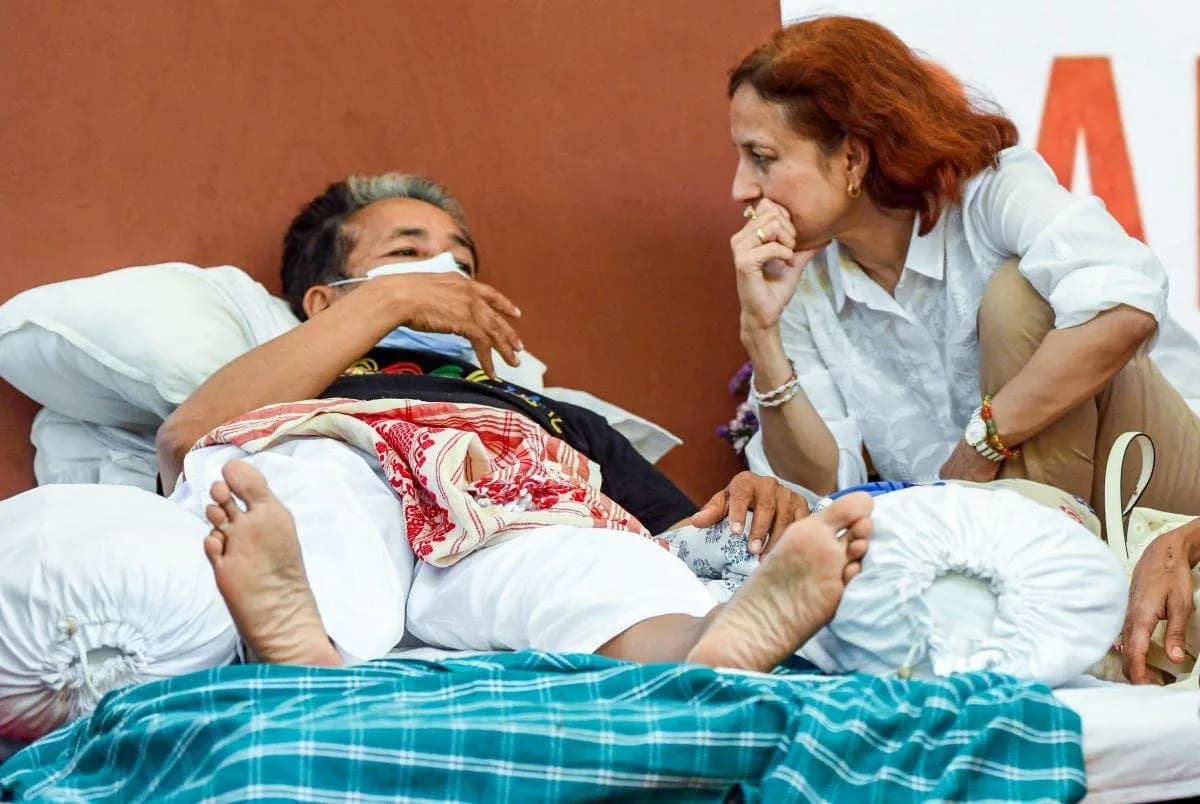 Sonam Wangchuk during his ongoing hunger strike.