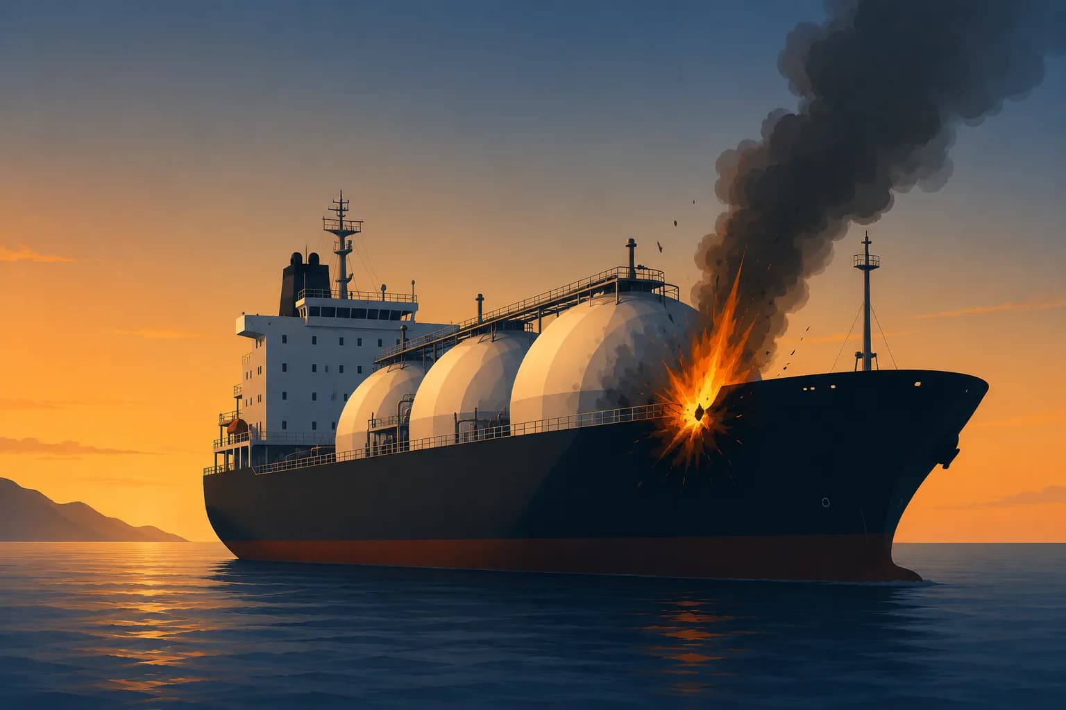 An illustration of the LPG tanker attacked in Iranian waters