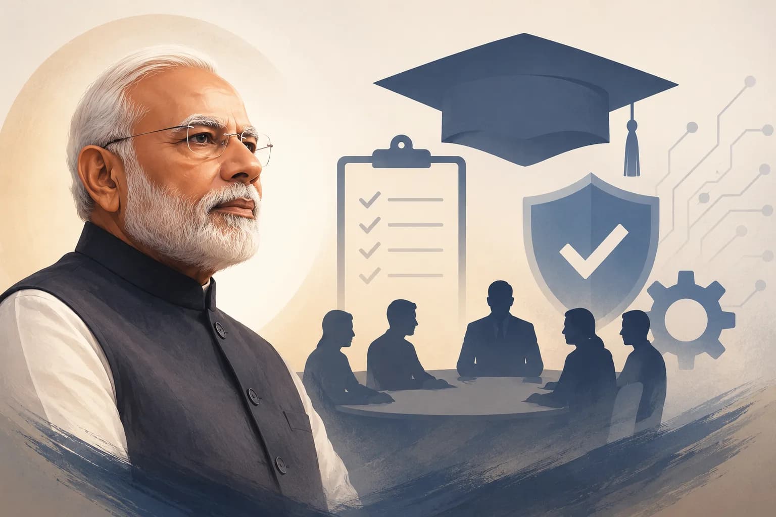 Illustration of Prime Minister Narendra Modi